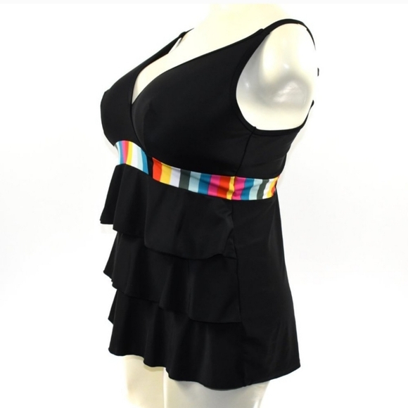Cacique Rainbow Striped Swimsuit - Picture 7 of 15